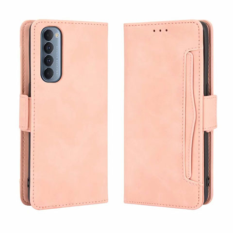 Coque Portefeuille Livre Cuir Etui Clapet L02 pour Oppo Reno4 Pro 4G Rose