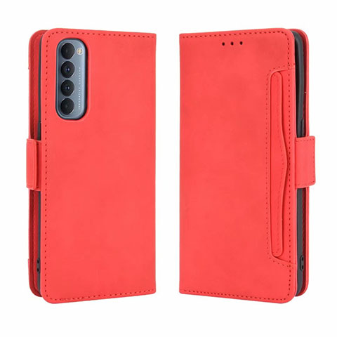 Coque Portefeuille Livre Cuir Etui Clapet L02 pour Oppo Reno4 Pro 4G Rouge