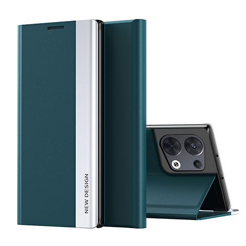 Coque Portefeuille Livre Cuir Etui Clapet L02 pour Oppo Reno9 Pro 5G Vert