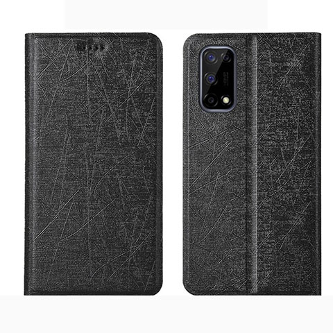 Coque Portefeuille Livre Cuir Etui Clapet L02 pour Realme Narzo 30 Pro 5G Noir