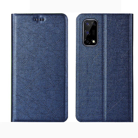 Coque Portefeuille Livre Cuir Etui Clapet L02 pour Realme Q2 5G Bleu