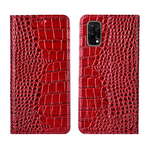 Coque Portefeuille Livre Cuir Etui Clapet L02 pour Realme X7 5G Rouge