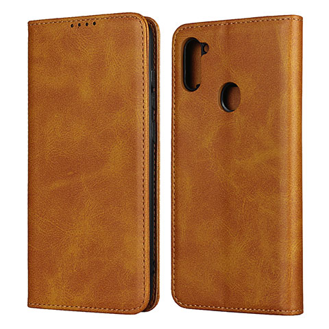 Coque Portefeuille Livre Cuir Etui Clapet L02 pour Samsung Galaxy A11 Brun Clair