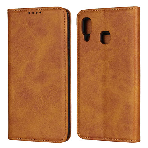 Coque Portefeuille Livre Cuir Etui Clapet L02 pour Samsung Galaxy A20 Orange