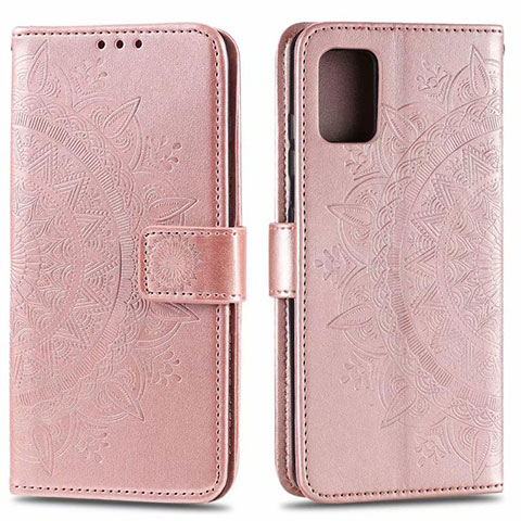 Coque Portefeuille Livre Cuir Etui Clapet L02 pour Samsung Galaxy A71 5G Or Rose