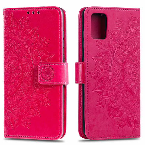 Coque Portefeuille Livre Cuir Etui Clapet L02 pour Samsung Galaxy A71 5G Rose Rouge