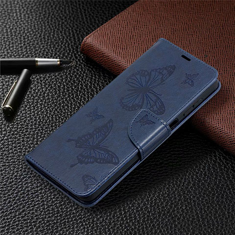 Coque Portefeuille Livre Cuir Etui Clapet L02 pour Samsung Galaxy F12 Bleu