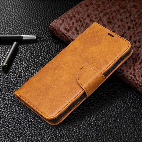 Coque Portefeuille Livre Cuir Etui Clapet L02 pour Samsung Galaxy S20 FE 5G Brun Clair