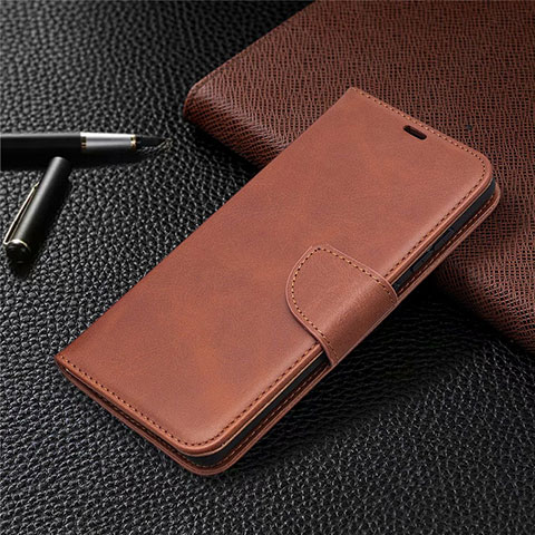 Coque Portefeuille Livre Cuir Etui Clapet L02 pour Samsung Galaxy S20 Lite 5G Marron