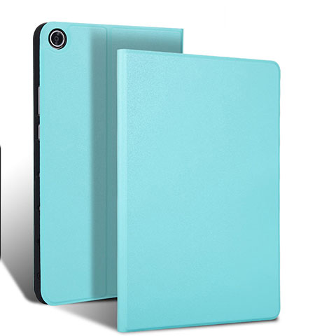 Coque Portefeuille Livre Cuir Etui Clapet L02 pour Samsung Galaxy Tab S5e 4G 10.5 SM-T725 Cyan