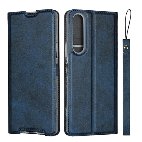 Coque Portefeuille Livre Cuir Etui Clapet L02 pour Sony Xperia 1 II Bleu