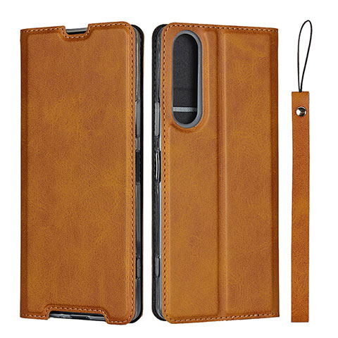 Coque Portefeuille Livre Cuir Etui Clapet L02 pour Sony Xperia 1 II Orange