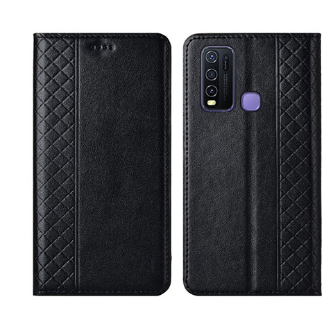 Coque Portefeuille Livre Cuir Etui Clapet L02 pour Vivo Y50 Noir