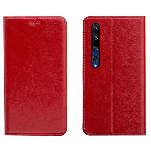 Coque Portefeuille Livre Cuir Etui Clapet L02 pour Xiaomi Mi 10 Rouge