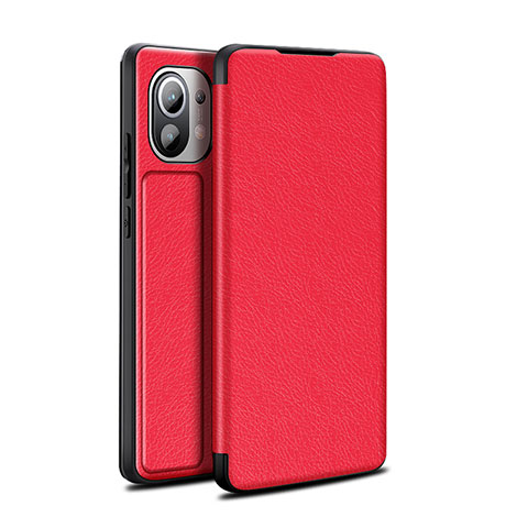 Coque Portefeuille Livre Cuir Etui Clapet L02 pour Xiaomi Mi 11 Lite 5G NE Rouge