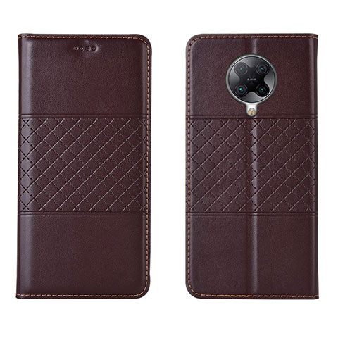 Coque Portefeuille Livre Cuir Etui Clapet L02 pour Xiaomi Poco F2 Pro Marron