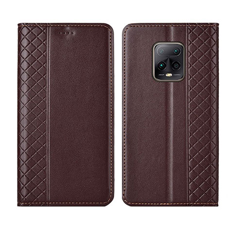 Coque Portefeuille Livre Cuir Etui Clapet L02 pour Xiaomi Redmi 10X Pro 5G Marron