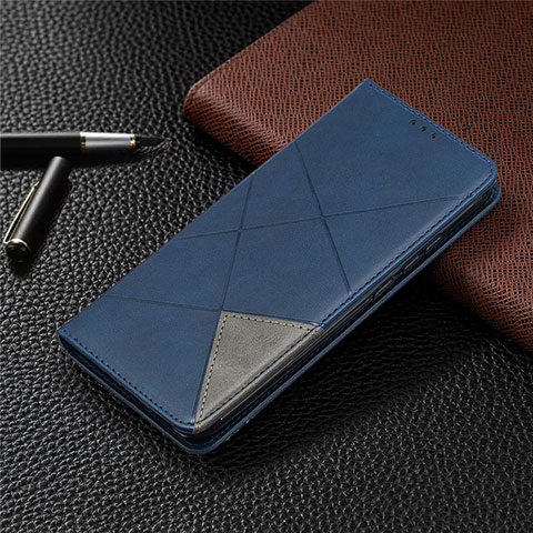 Coque Portefeuille Livre Cuir Etui Clapet L02 pour Xiaomi Redmi 9 Activ Bleu