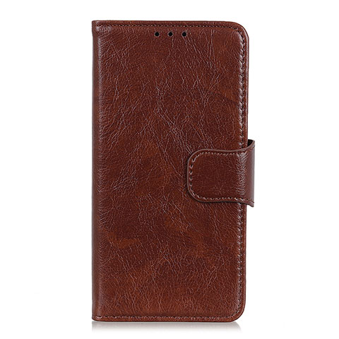 Coque Portefeuille Livre Cuir Etui Clapet L02 pour Xiaomi Redmi 9 Prime India Marron