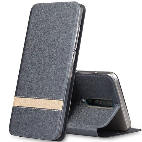 Coque Portefeuille Livre Cuir Etui Clapet L02 pour Xiaomi Redmi K30i 5G Gris