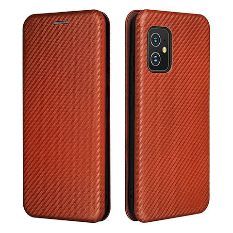 Coque Portefeuille Livre Cuir Etui Clapet L02Z pour Asus ZenFone 8 Mini Marron