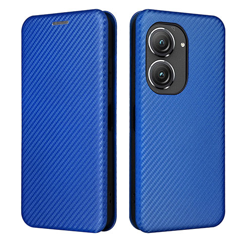 Coque Portefeuille Livre Cuir Etui Clapet L02Z pour Asus Zenfone 9 Bleu