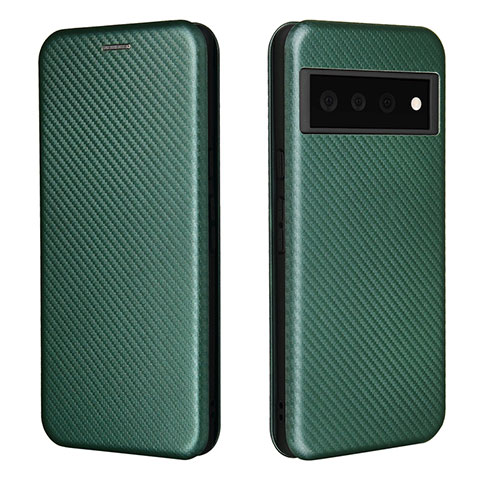 Coque Portefeuille Livre Cuir Etui Clapet L02Z pour Google Pixel 6 5G Vert