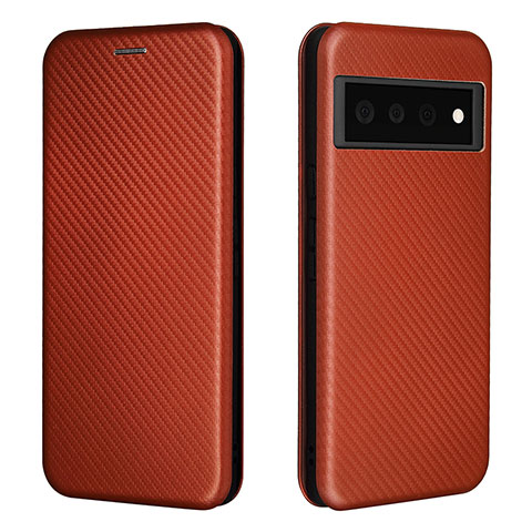 Coque Portefeuille Livre Cuir Etui Clapet L02Z pour Google Pixel 6 Pro 5G Marron