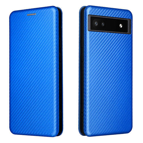 Coque Portefeuille Livre Cuir Etui Clapet L02Z pour Google Pixel 6a 5G Bleu