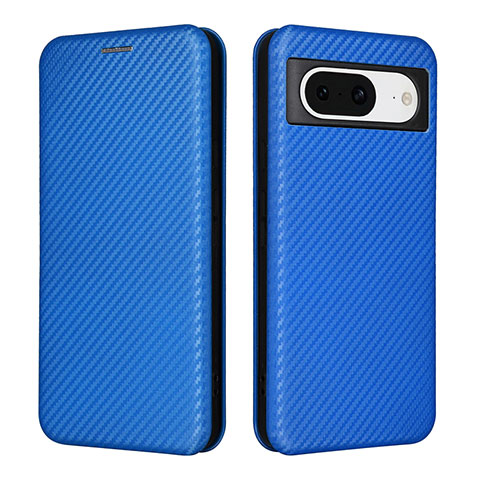 Coque Portefeuille Livre Cuir Etui Clapet L02Z pour Google Pixel 8 5G Bleu