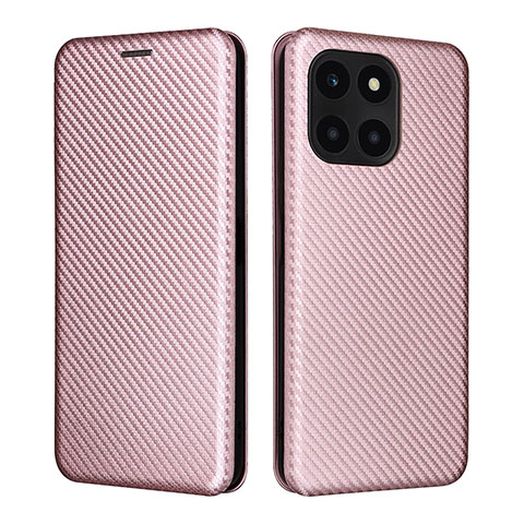 Coque Portefeuille Livre Cuir Etui Clapet L02Z pour Huawei Honor X6a Or Rose