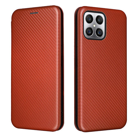 Coque Portefeuille Livre Cuir Etui Clapet L02Z pour Huawei Honor X8 4G Marron