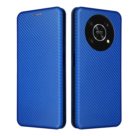 Coque Portefeuille Livre Cuir Etui Clapet L02Z pour Huawei Honor X9 5G Bleu