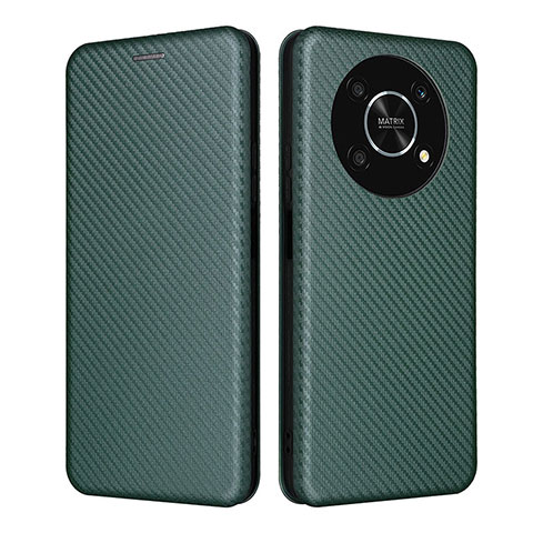 Coque Portefeuille Livre Cuir Etui Clapet L02Z pour Huawei Honor X9 5G Vert