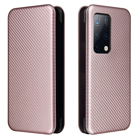 Coque Portefeuille Livre Cuir Etui Clapet L02Z pour Huawei Mate X2 Or Rose