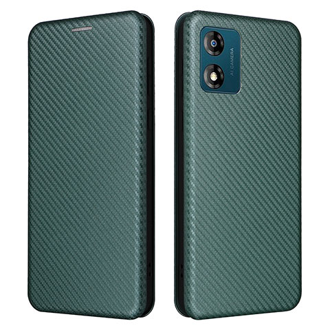 Coque Portefeuille Livre Cuir Etui Clapet L02Z pour Motorola Moto E13 Vert