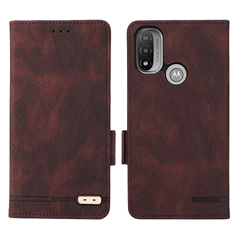 Coque Portefeuille Livre Cuir Etui Clapet L02Z pour Motorola Moto E20 Marron