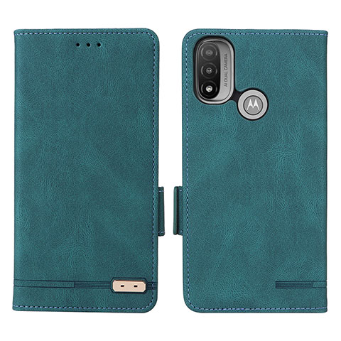 Coque Portefeuille Livre Cuir Etui Clapet L02Z pour Motorola Moto E20 Vert