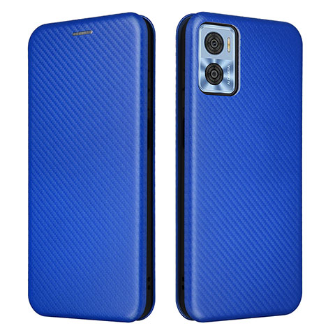 Coque Portefeuille Livre Cuir Etui Clapet L02Z pour Motorola Moto E22 Bleu