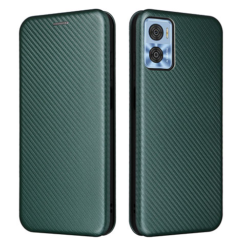 Coque Portefeuille Livre Cuir Etui Clapet L02Z pour Motorola Moto E22 Vert