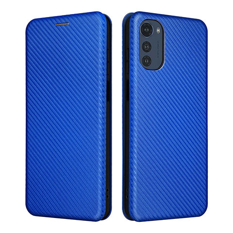 Coque Portefeuille Livre Cuir Etui Clapet L02Z pour Motorola Moto E32 Bleu