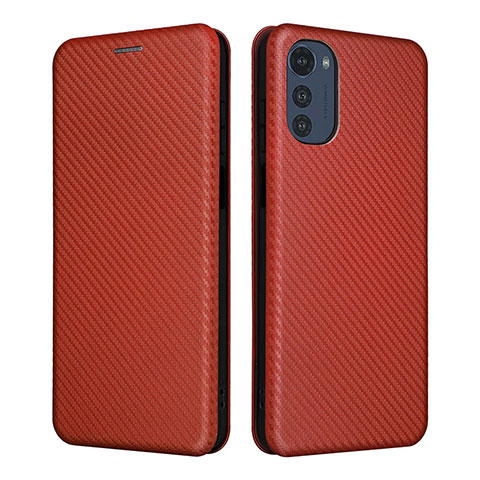 Coque Portefeuille Livre Cuir Etui Clapet L02Z pour Motorola Moto E32 Marron