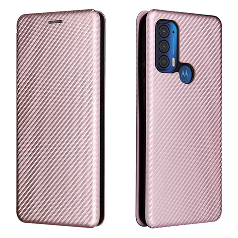 Coque Portefeuille Livre Cuir Etui Clapet L02Z pour Motorola Moto Edge (2021) 5G Or Rose