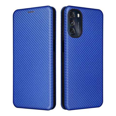 Coque Portefeuille Livre Cuir Etui Clapet L02Z pour Motorola Moto G 5G (2022) Bleu