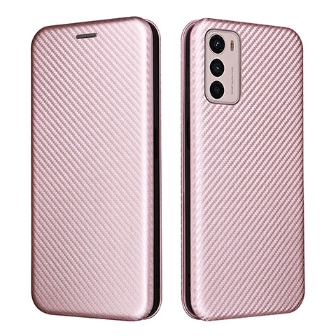 Coque Portefeuille Livre Cuir Etui Clapet L02Z pour Motorola Moto G42 Or Rose