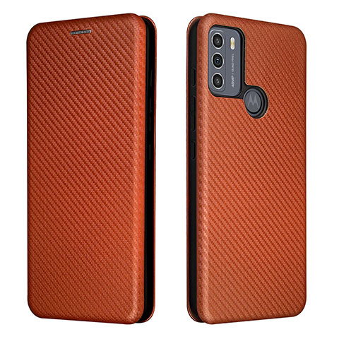 Coque Portefeuille Livre Cuir Etui Clapet L02Z pour Motorola Moto G50 Marron