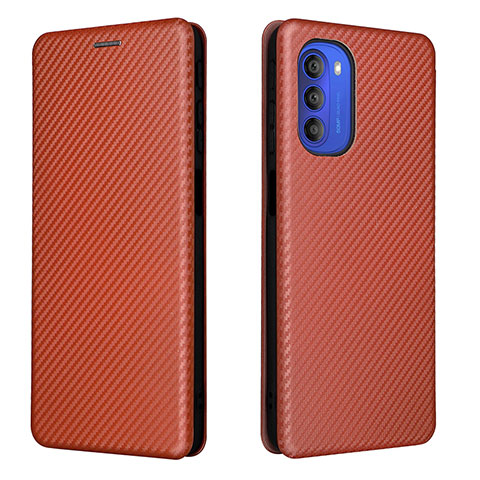 Coque Portefeuille Livre Cuir Etui Clapet L02Z pour Motorola Moto G51 5G Marron