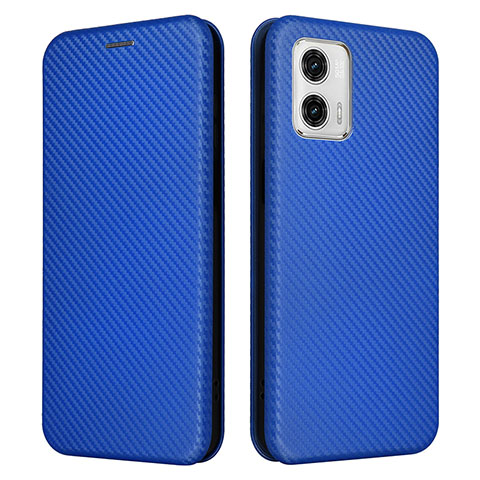 Coque Portefeuille Livre Cuir Etui Clapet L02Z pour Motorola Moto G53j 5G Bleu