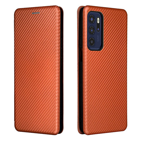 Coque Portefeuille Livre Cuir Etui Clapet L02Z pour Motorola Moto G60s Marron