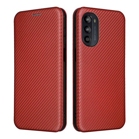 Coque Portefeuille Livre Cuir Etui Clapet L02Z pour Motorola Moto G71s 5G Marron